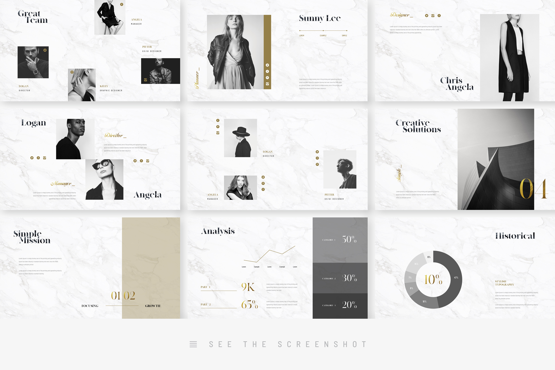 Elegant Marble Powerpoint Presentation Template, Presentation Templates